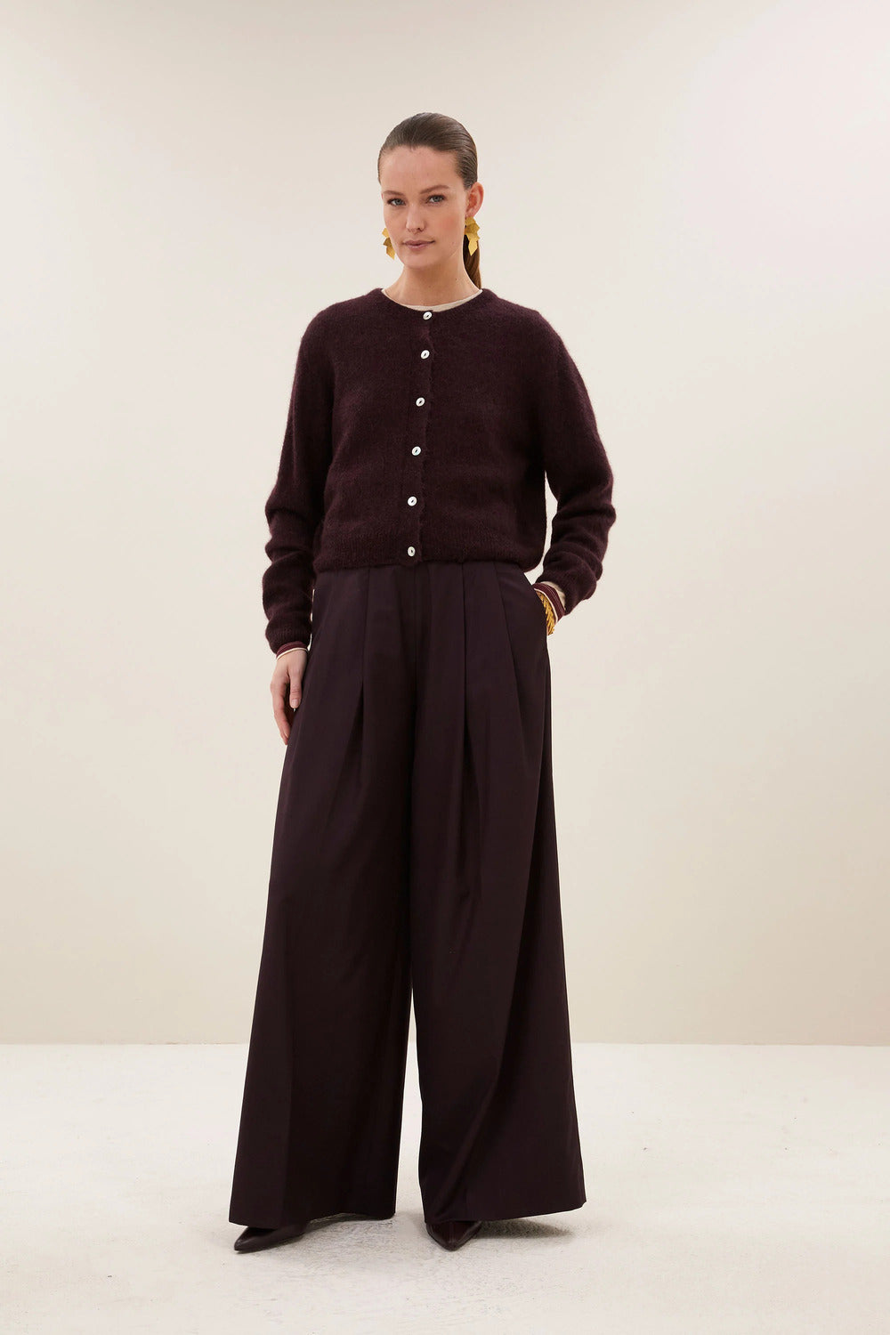 by-bar Cleo Cardigan – Rood-50% alpaca, 28% polyamide, 22% lamswol-DAMES TRUIEN & VESTEN-Rood