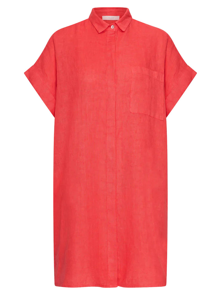 by-bar Hella Linnen Jurk – Lipstick-100% linnen-DAMES JURKEN-Rood