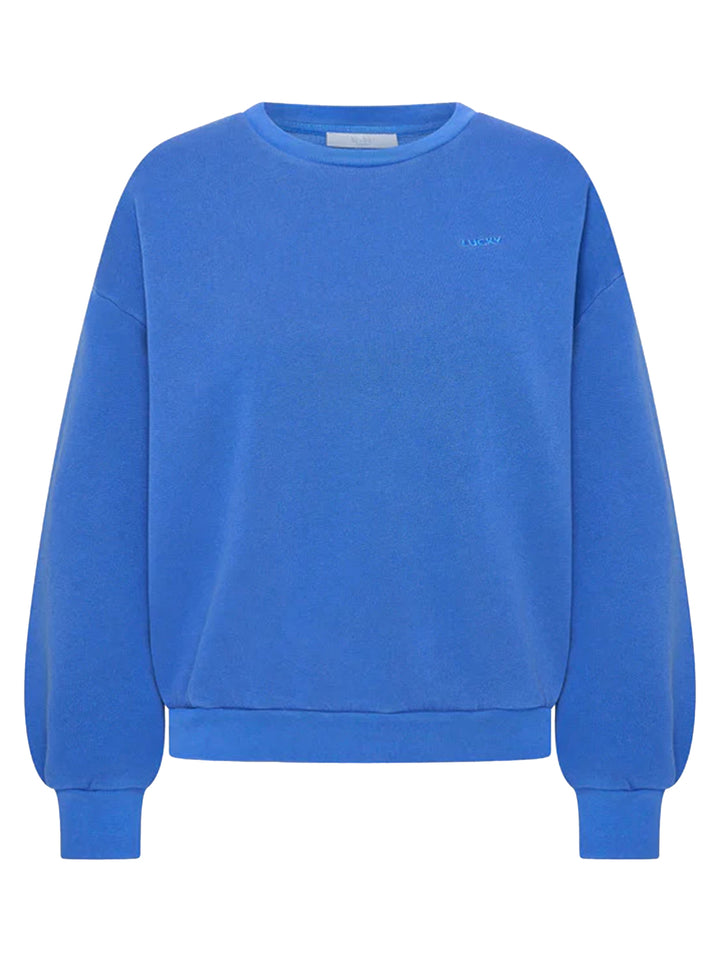 by-bar lili lucky sweater – Blauw-100% katoen-DAMES TRUIEN & VESTEN-Blauw