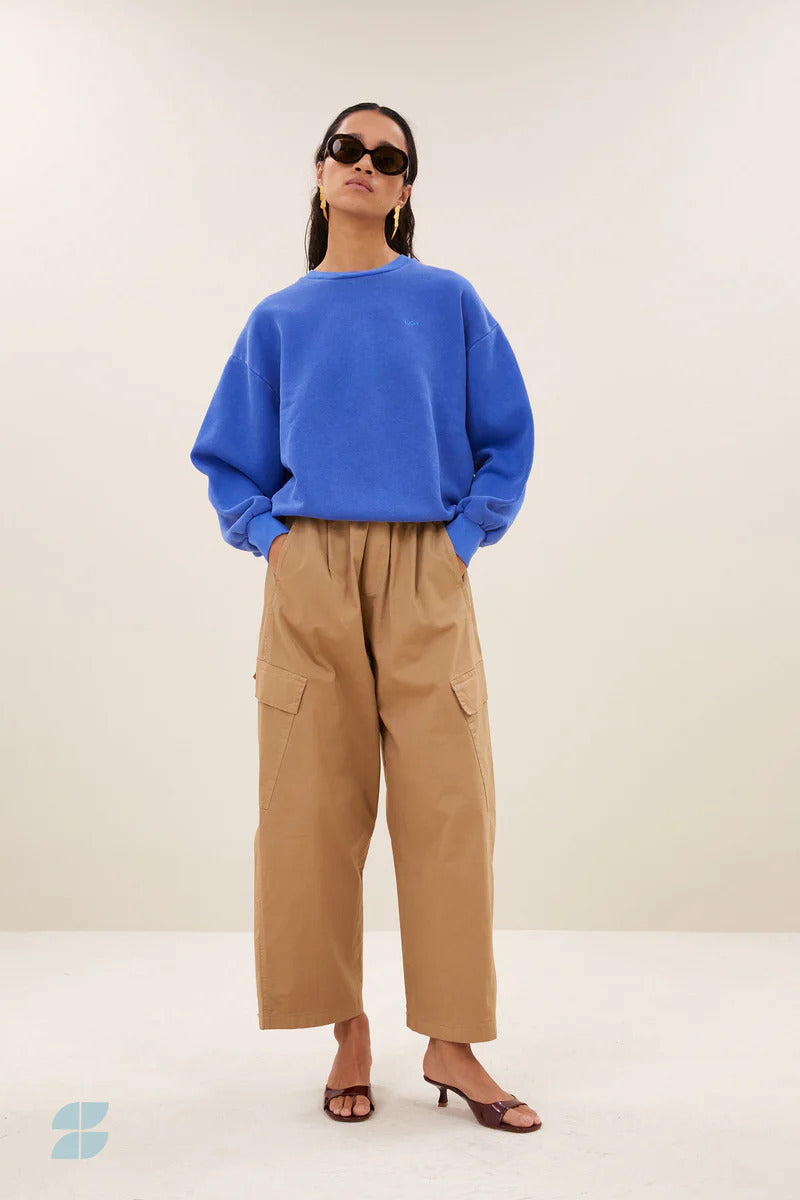 by-bar lili lucky sweater – Blauw-100% katoen-DAMES TRUIEN & VESTEN-Blauw