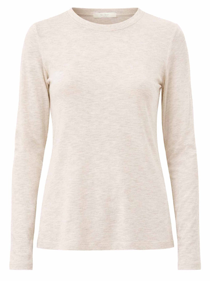 by-bar Moky Top met Lange Mouwen – Beige-50% viscose, 35% polyester, 15% linnen-DAMES TOPS & BLOUSES-Beige