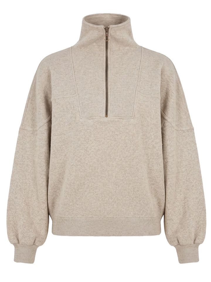 by-bar Roos Sparkle Sweater – Goud-86% katoen, 7% polyamide, 7% metaalpoyester-DAMES TRUIEN & VESTEN-Goud