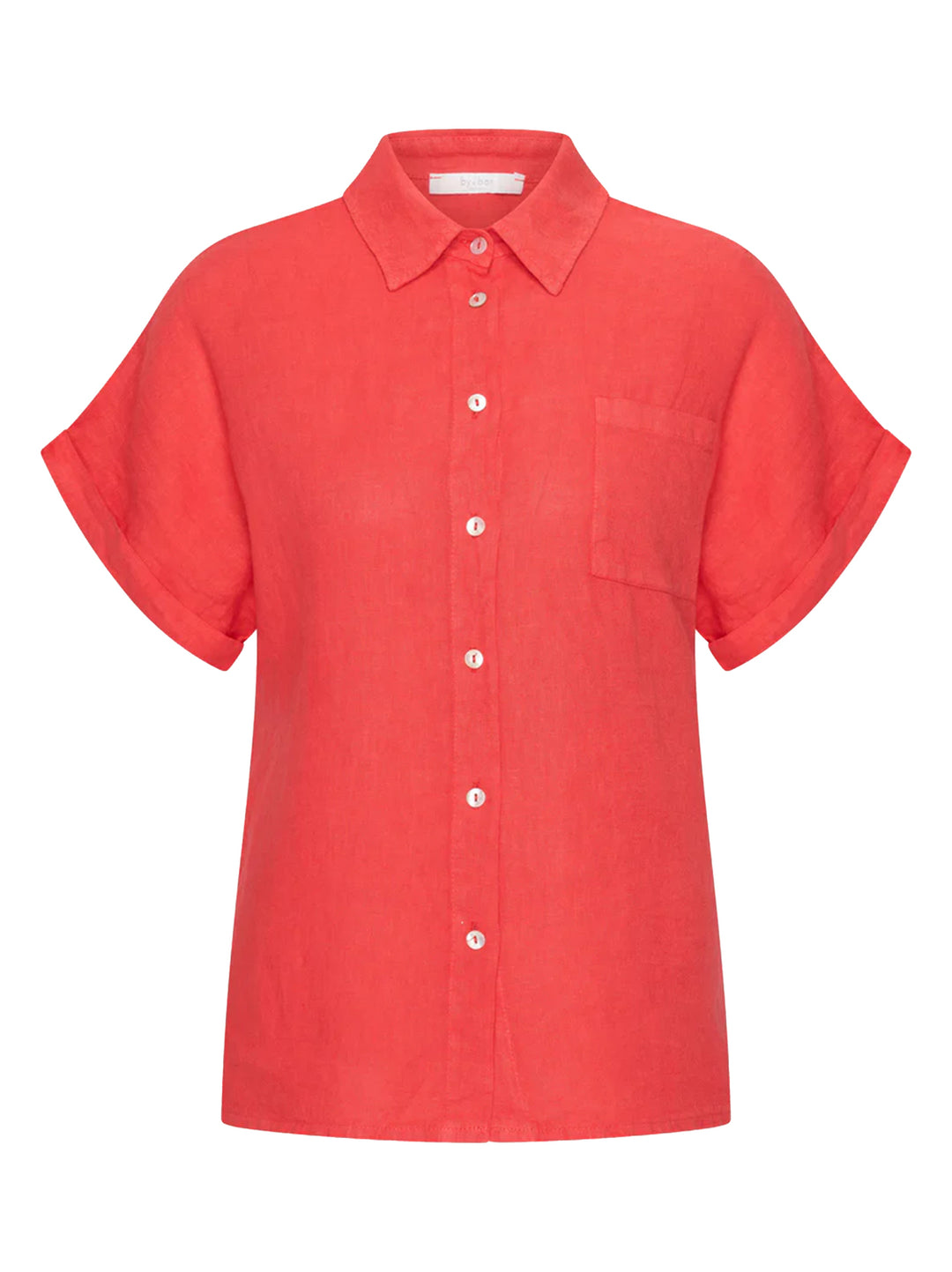 by-bar Rose Linnen Blouse – Lipstick-100% linnen-DAMES TOPS & BLOUSES-Rood