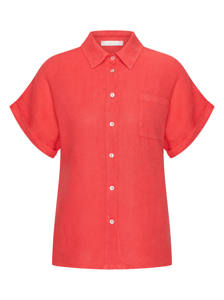 by-bar Rose Linnen Blouse – Lipstick-100% linnen-DAMES TOPS & BLOUSES-Rood