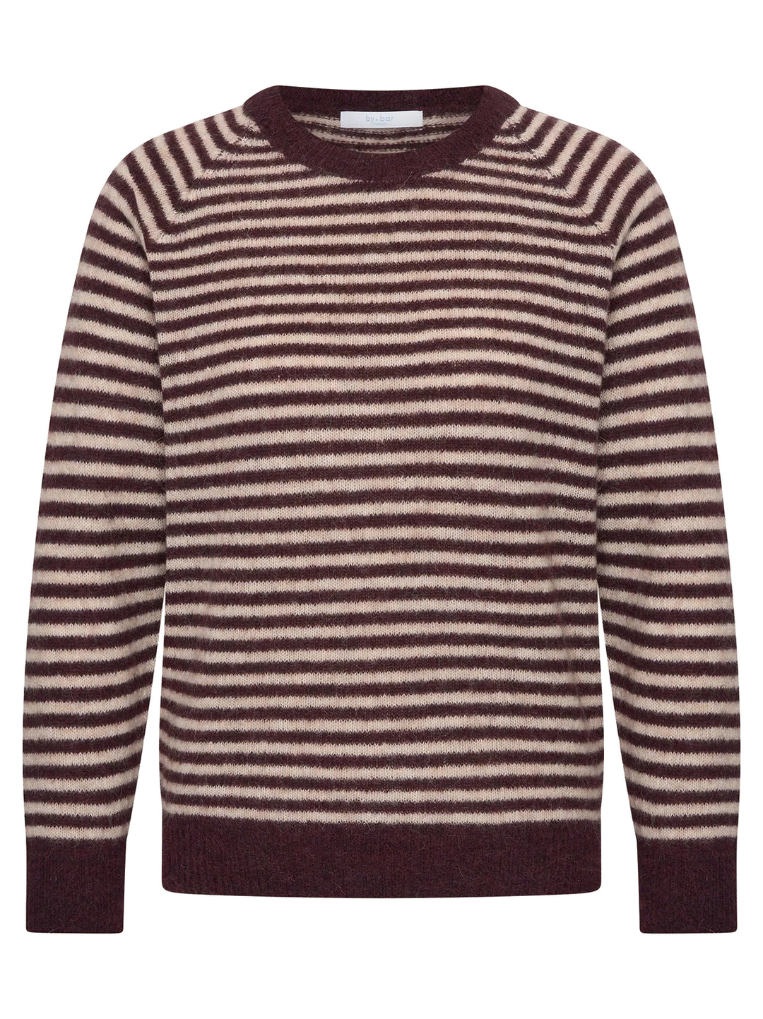 by-bar Sally Stripe Trui – Rood-50% alpaca, 28% polyamide, 22% lamswol-DAMES TRUIEN & VESTEN-Rood