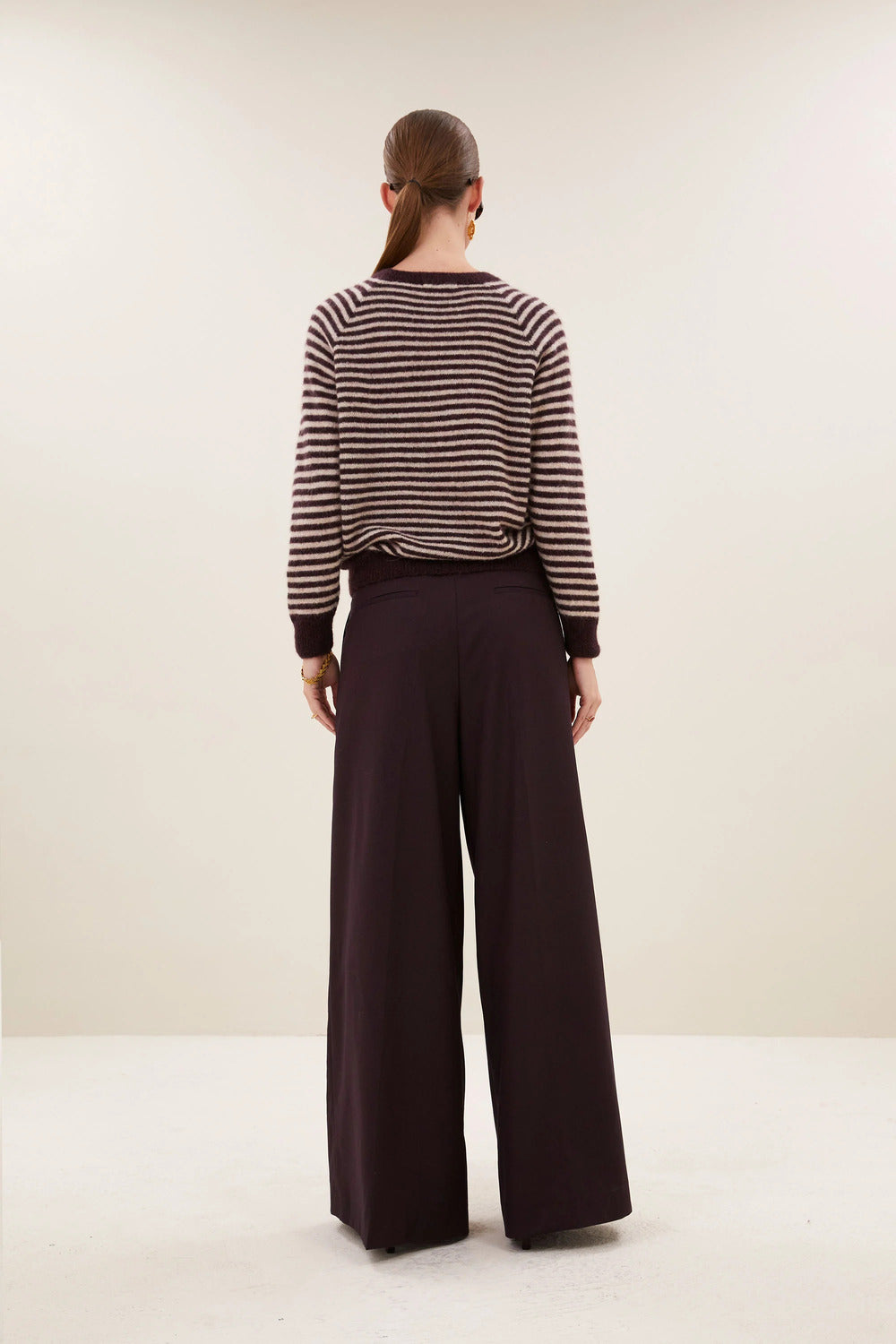 by-bar Sally Stripe Trui – Rood-50% alpaca, 28% polyamide, 22% lamswol-DAMES TRUIEN & VESTEN-Rood
