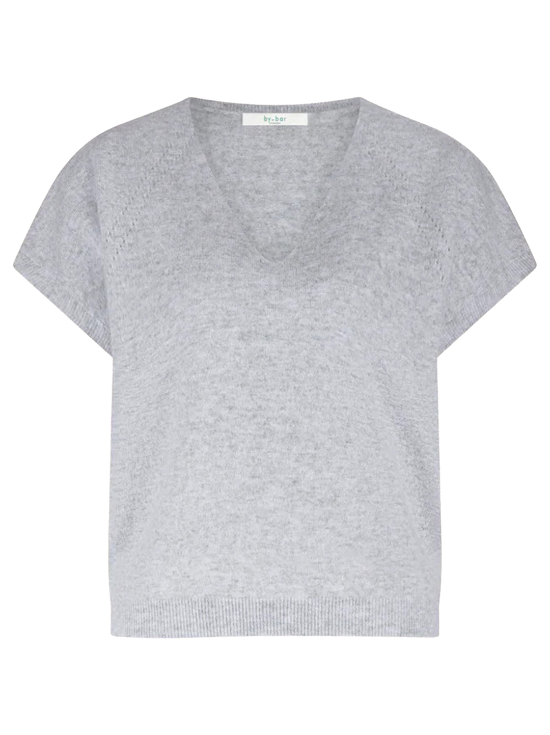 by-bar sil v-neck pullover – Grijs-100% merino wol-DAMES TRUIEN & VESTEN-Grijs