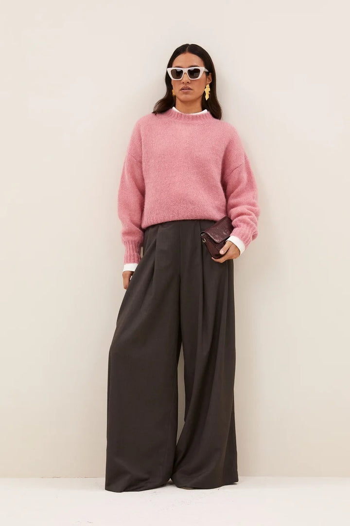 by-bar Sonny Pullover – Roze-82% mohair, 16% polyamide, 2% elastaan-DAMES TRUIEN & VESTEN-Roze
