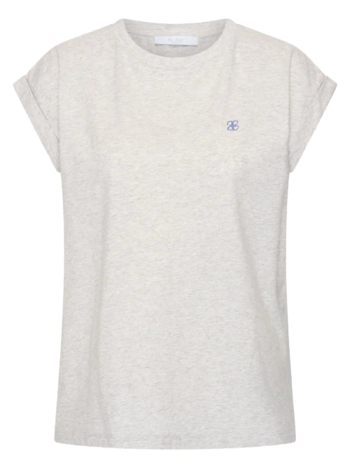 by-bar Tobi Clover T-shirt – Grijs-100% katoen-DAMES TOPS & BLOUSES-Grijs