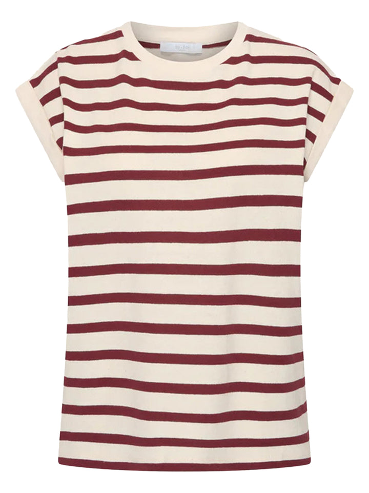 by-bar Tobi Stripe T-shirt – Rood-100% katoen-DAMES TOPS & BLOUSES-Rood