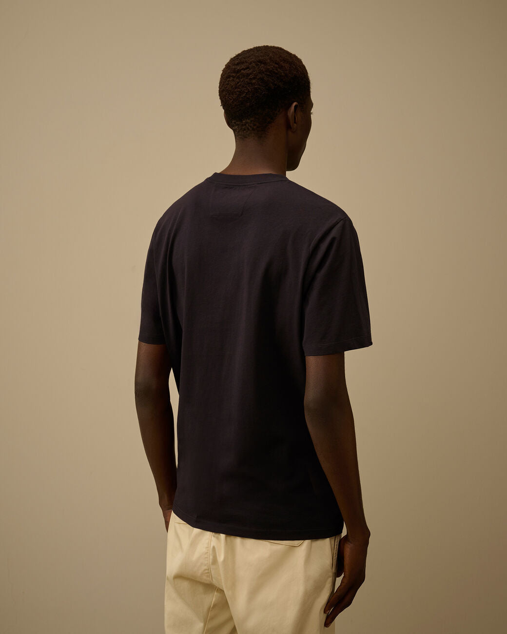 C.P. Company 30/1 Jersey Logo Patch T-Shirt - Blue-100% katoen-HEREN POLO'S & T-SHIRTS-Blauw