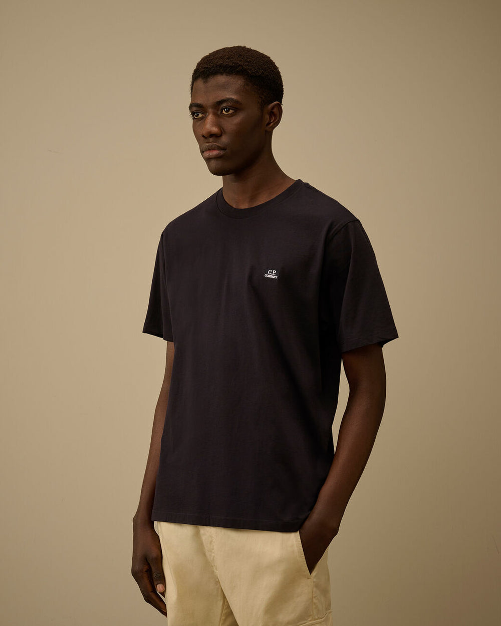 C.P. Company 30/1 Jersey Logo Patch T-Shirt - Blue-100% katoen-HEREN POLO'S & T-SHIRTS-Blauw