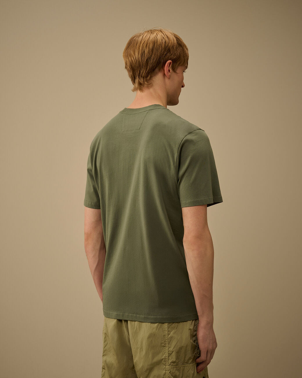 C.P. Company 30/1 Jersey Logo Patch T-Shirt -Groen-100% katoen-HEREN POLO'S & T-SHIRTS-Groen