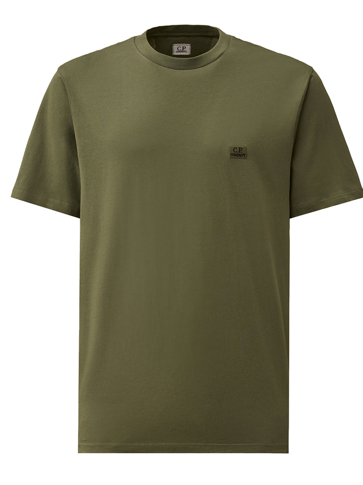 C.P. Company 30/1 Jersey Logo Patch T-Shirt -Groen-100% katoen-HEREN POLO'S & T-SHIRTS-Groen