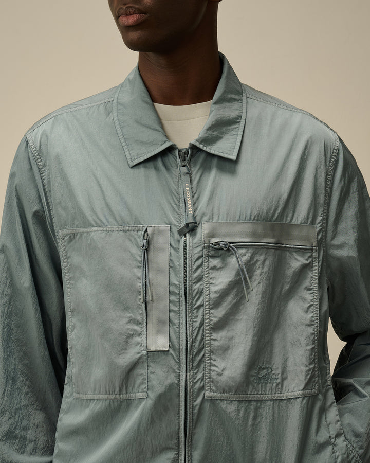 C.P. Company chrome-R overshirt-Buitenstof: 100% Polyamide / Nylon-HEREN SHIRTS-Blauw