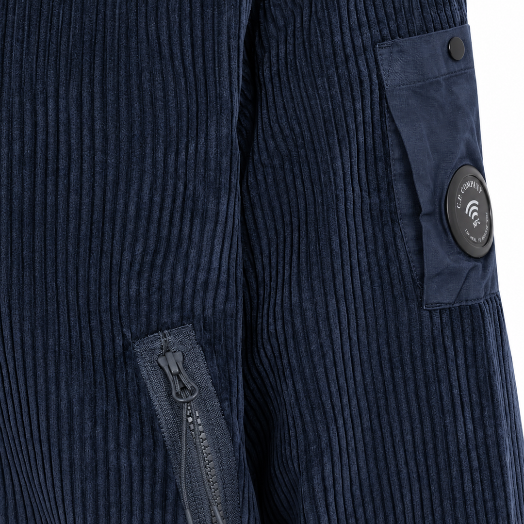 C.P. Company Corduroy Full Zip Vest – Blauw-100% katoen<br />Voering: 100% polyamide-HEREN TRUIEN & VESTEN-Blauw