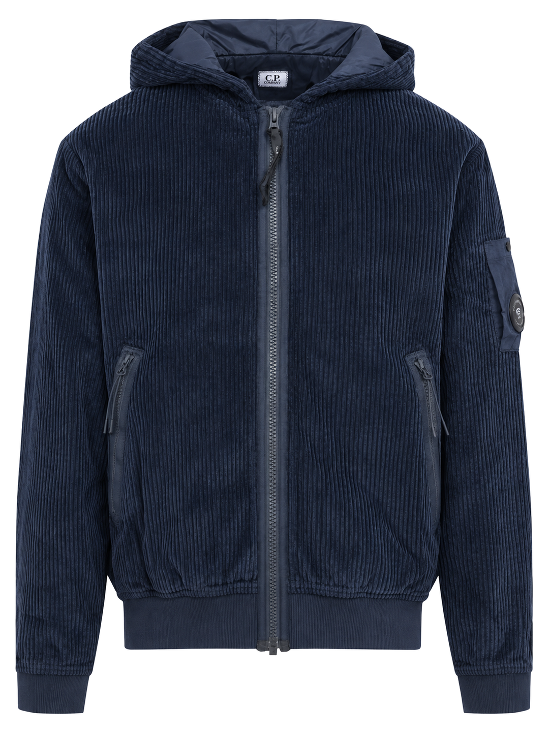 C.P. Company Corduroy Full Zip Vest – Blauw-100% katoen<br />Voering: 100% polyamide-HEREN TRUIEN & VESTEN-Blauw