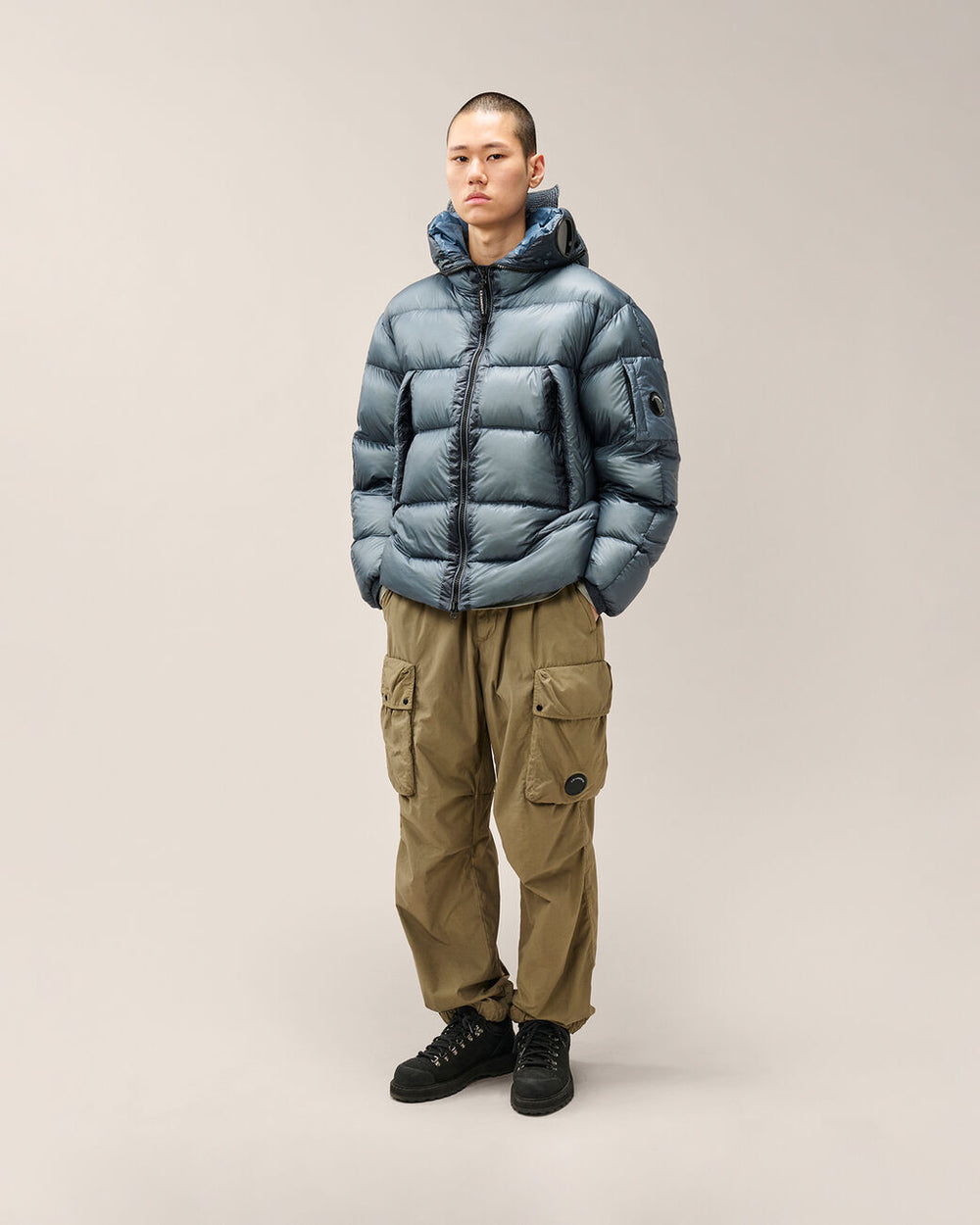 C.P. Company D.D. Shell Donsjack – Blauw-100% polyamide<br />Vulling: 95% eenden dons, 5% veren-HEREN JASSEN & JACKS-Blau