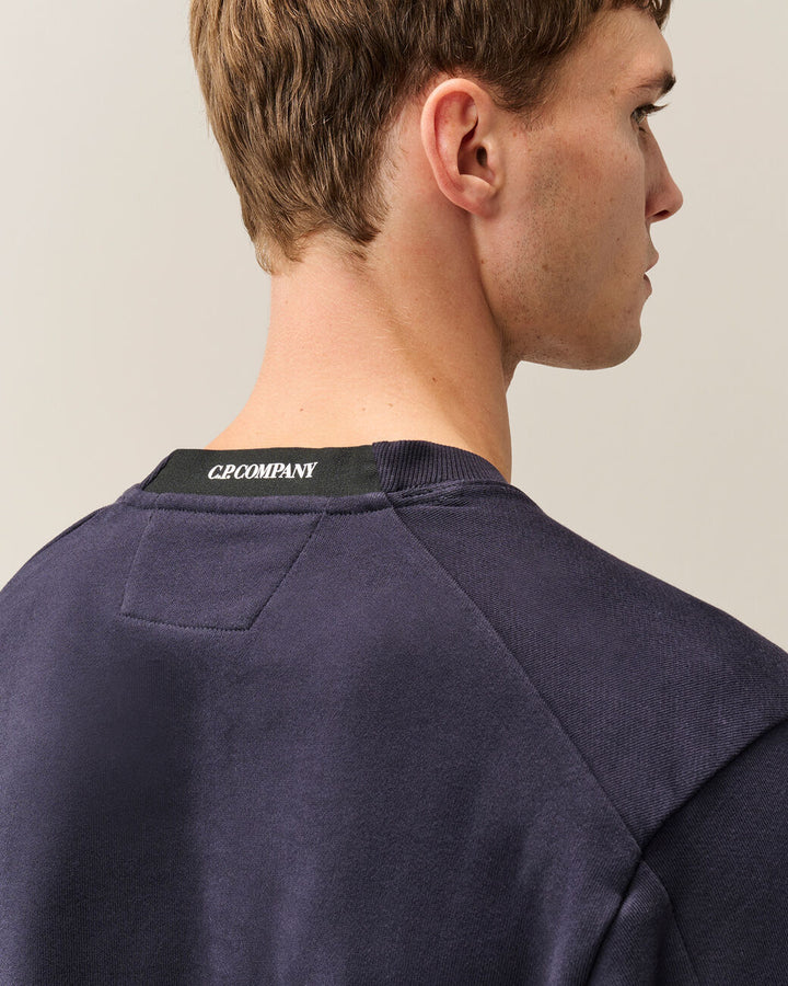 C.P. Company Diagonal Fleece Sweater – Blauw-100% katoen-HEREN TRUIEN & VESTEN-Blauw