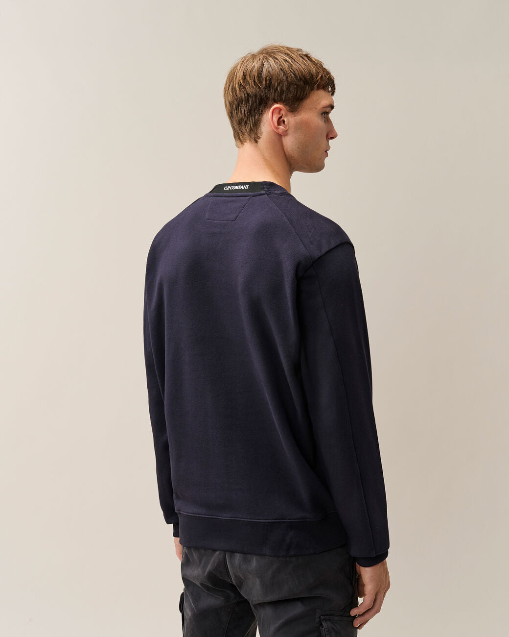 C.P. Company Diagonal Fleece Sweater – Blauw-100% katoen-HEREN TRUIEN & VESTEN-Blauw