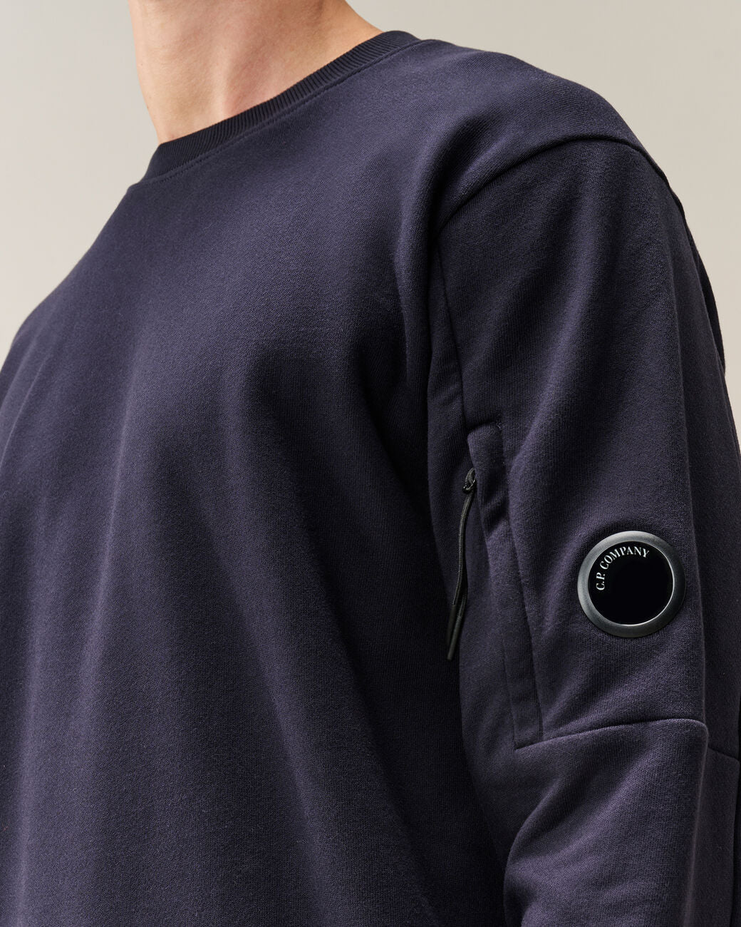 C.P. Company Diagonal Fleece Sweater – Blauw-100% katoen-HEREN TRUIEN & VESTEN-Blauw