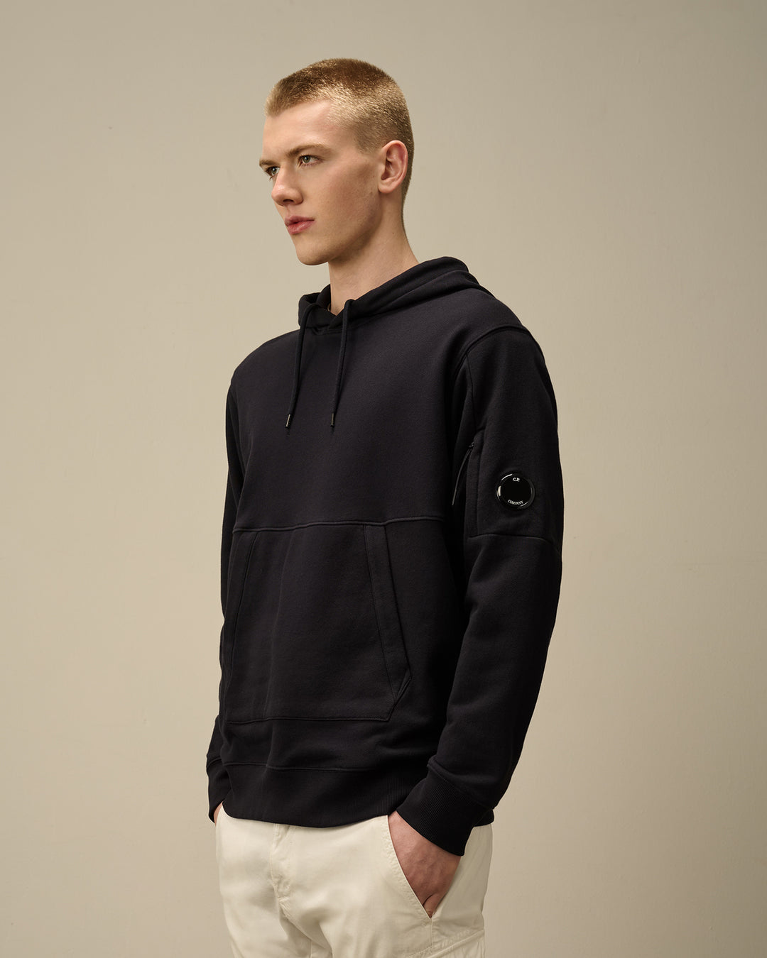 C.P. Company Diagonal Raised Fleece Sweatshirt-- Buitenstof: 100% katoen-HEREN TRUIEN & VESTEN-Blauw