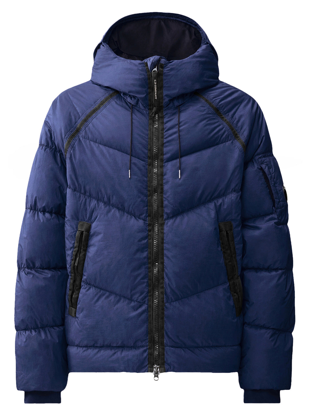 C.P. Company Down Shield Hooded Jacket – Blauw-100% polyamide<br />Vulling: 95% eenden dons, 5% veren-HEREN JASSEN & JACK