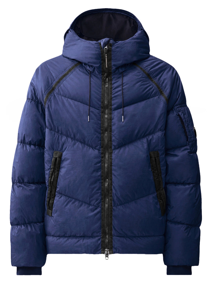 C.P. Company Down Shield Hooded Jacket – Blauw-100% polyamide<br />Vulling: 95% eenden dons, 5% veren-HEREN JASSEN & JACK