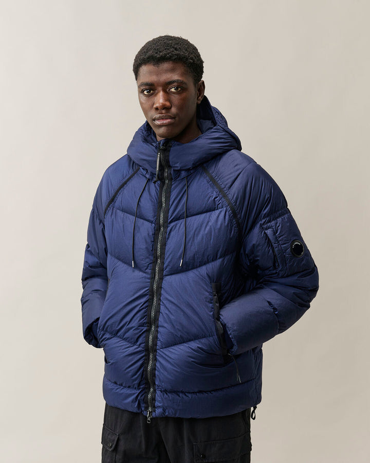 C.P. Company Down Shield Hooded Jacket – Blauw-100% polyamide<br />Vulling: 95% eenden dons, 5% veren-HEREN JASSEN & JACK