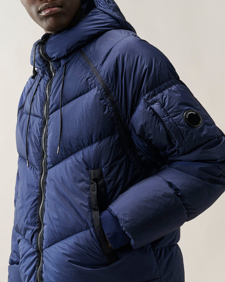 C.P. Company Down Shield Hooded Jacket – Blauw-100% polyamide<br />Vulling: 95% eenden dons, 5% veren-HEREN JASSEN & JACK