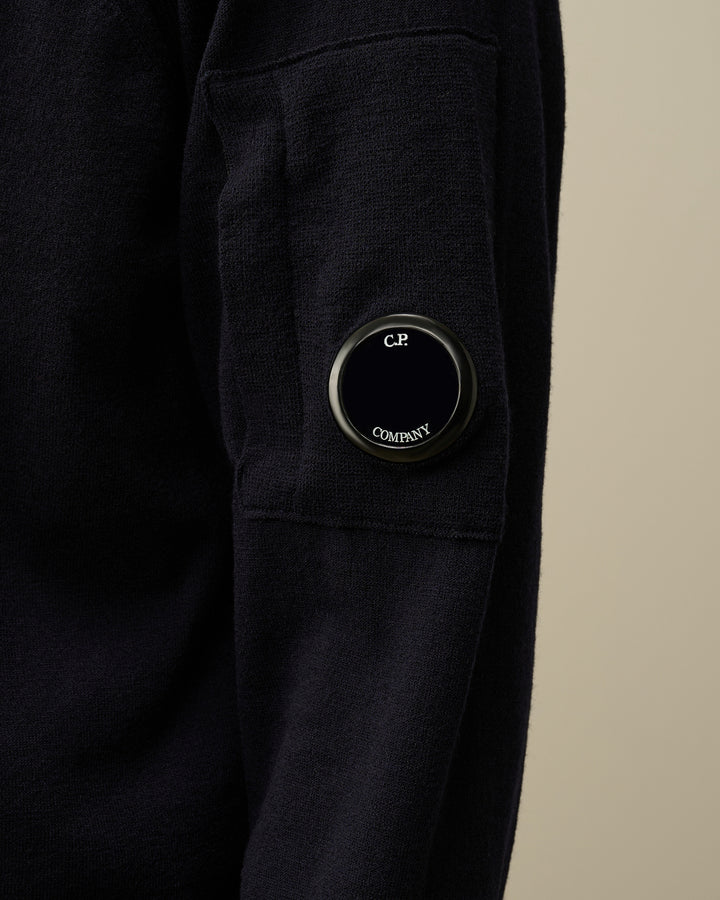 C.P. Company extra fijne merinowol coltrui-Buitenstof: 88% Scheerwol, 12% Polyester-HEREN TRUIEN & VESTEN-Blauw