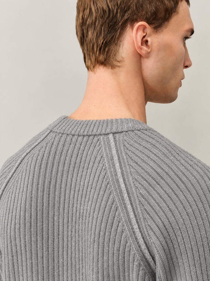 C.P. Company Fleece Knit Trui – Grijs-70% polyamide, 29% wol, 1% andere-HEREN TRUIEN & VESTEN-Grijs