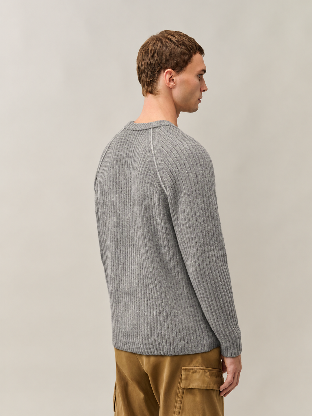 C.P. Company Fleece Knit Trui – Grijs-70% polyamide, 29% wol, 1% andere-HEREN TRUIEN & VESTEN-Grijs