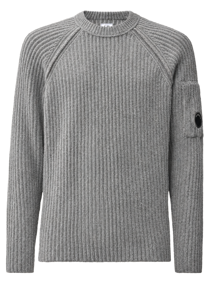 C.P. Company Fleece Knit Trui – Grijs-70% polyamide, 29% wol, 1% andere-HEREN TRUIEN & VESTEN-Grijs