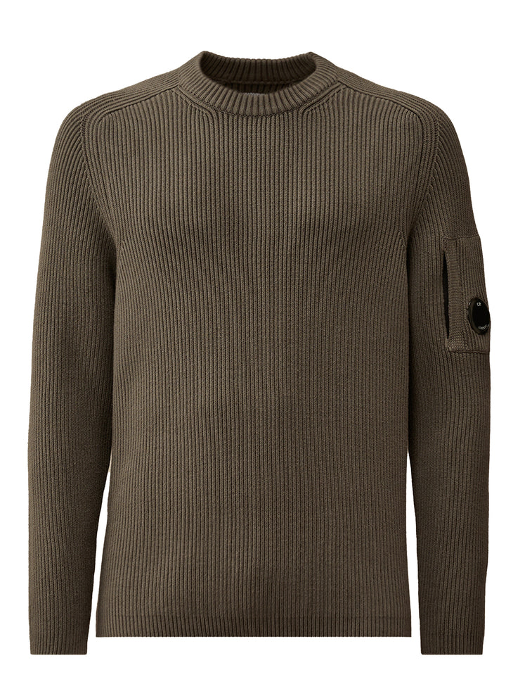 C.P. Company Full Rib Crew‑Neck Trui – Groen-71% cotton, 29% polyamide-HEREN TRUIEN & VESTEN-Groen