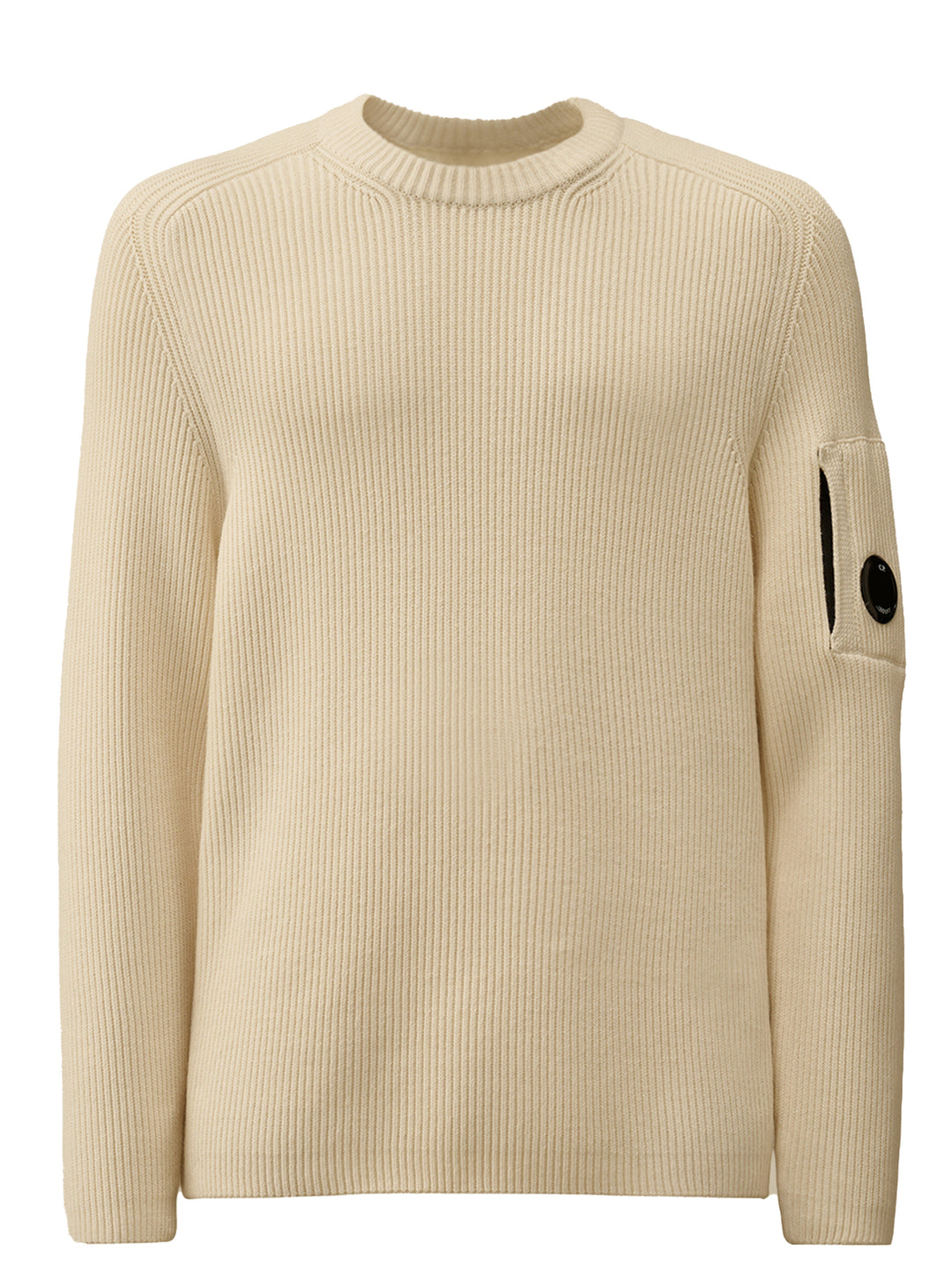 C.P. Company Full Rib Crew‑Neck Trui – Off‑Whit-71% cotton, 29% polyamide-HEREN TRUIEN & VESTEN-Room