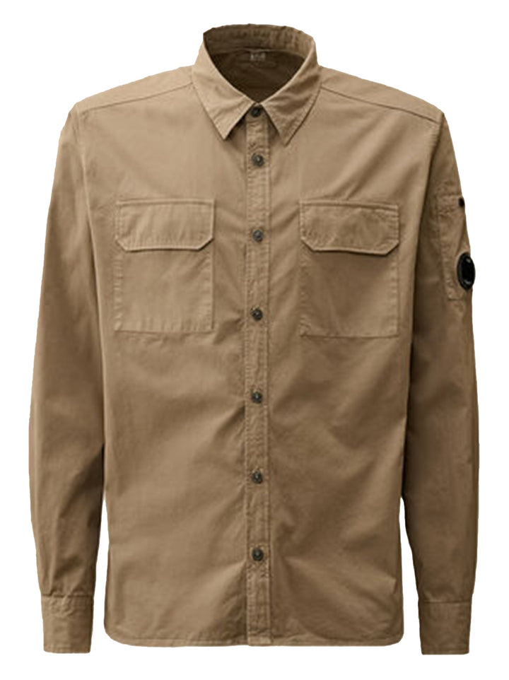 C.P. Company gabardine overshirt-- Buitenstof: 100% katoen-HEREN SHIRTS-Bruin