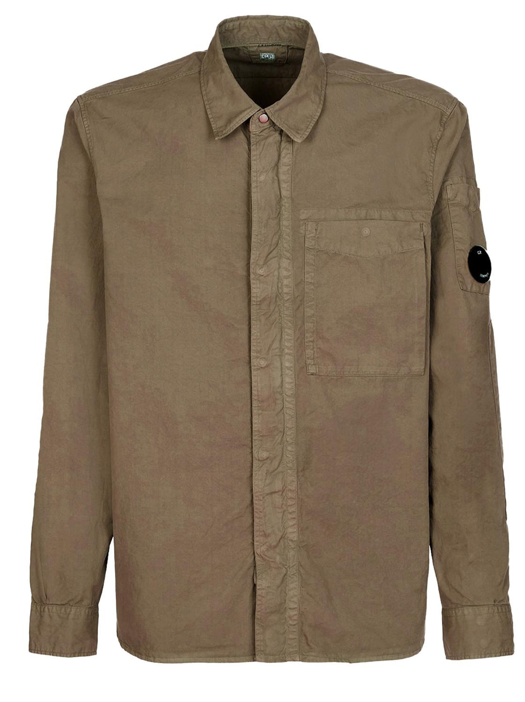C.P. Company GABARDINE shirt-100% katoen-HEREN SHIRTS-Bruin