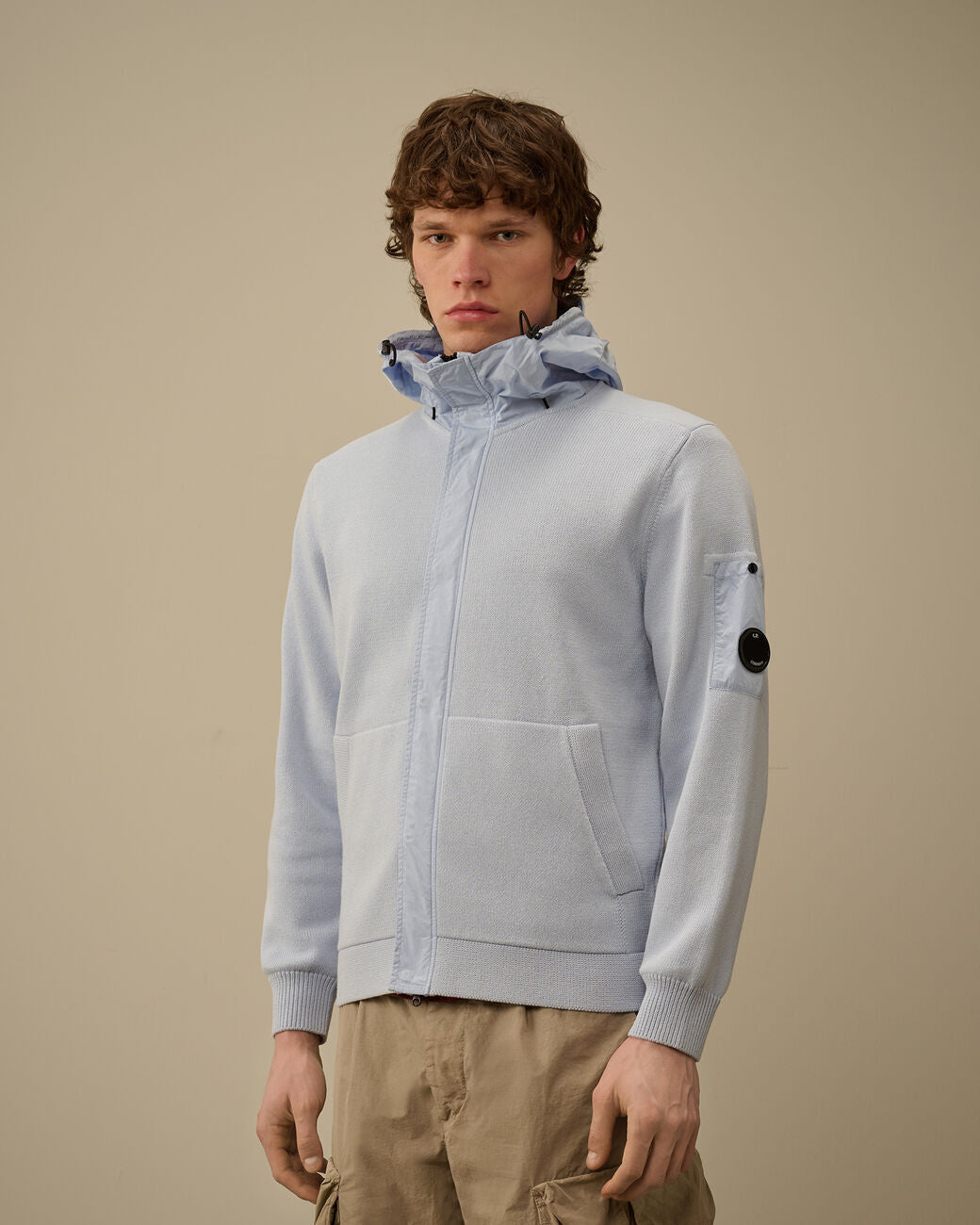 C.P. Company gebreide hoodie-100% Katoen-HEREN TRUIEN & VESTEN-Blauw