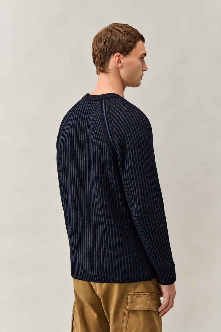 C.P. Company Geribde Katoenen Trui – Blauw-70% polyamide, 29% wol, 1% andere-HEREN TRUIEN & VESTEN-Blauw