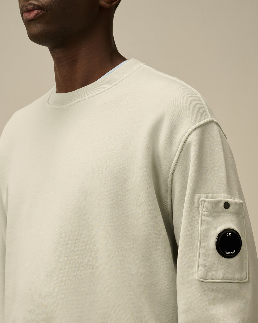 C.P. Company katoen Diagonal Fleece sweatshirt- Buitenstof: 100% katoen-HEREN TRUIEN & VESTEN-Grijs