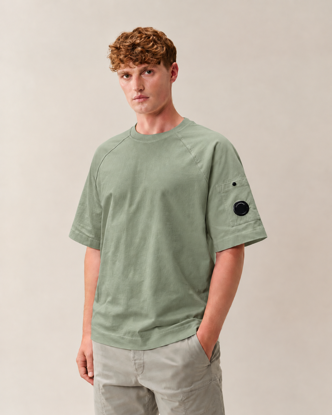 C.P. Company Lens T-shirt – Groen-100% katoen-HEREN POLO'S & T-SHIRTS-Groen