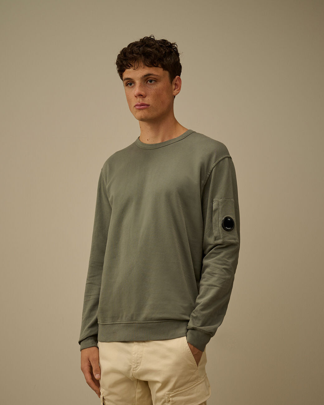 C.P. Company Light Crewneck Sweatshirt – Grijs-100% katoen-HEREN TRUIEN & VESTEN-Grijs