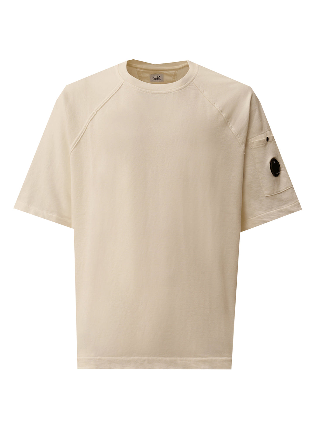 C.P. Company Light Fleece Short Sleeve Sweatshirt -100% katoen-HEREN POLO'S & T-SHIRTS-Wit