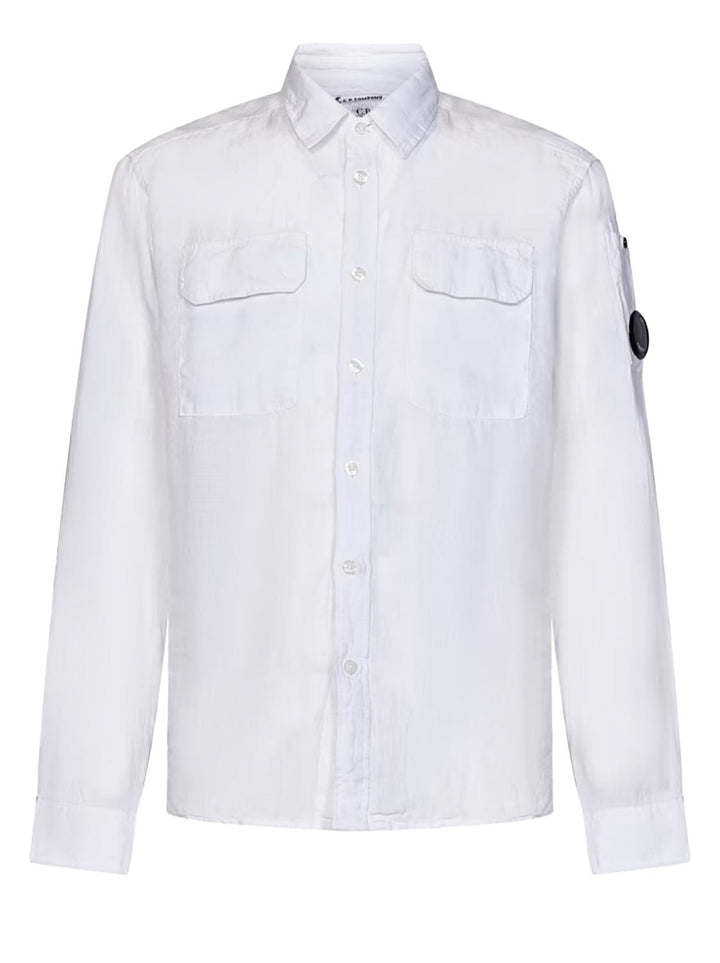 C.P Company linnen overhemd-100% linnen-HEREN SHIRTS-Wit
