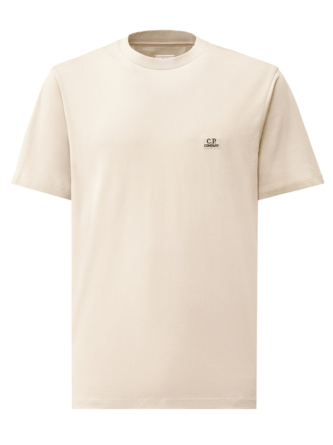 C.P. Company Logo Patch T-shirt - Frozen dew-100% katoen-HEREN POLO'S & T-SHIRTS-Beige