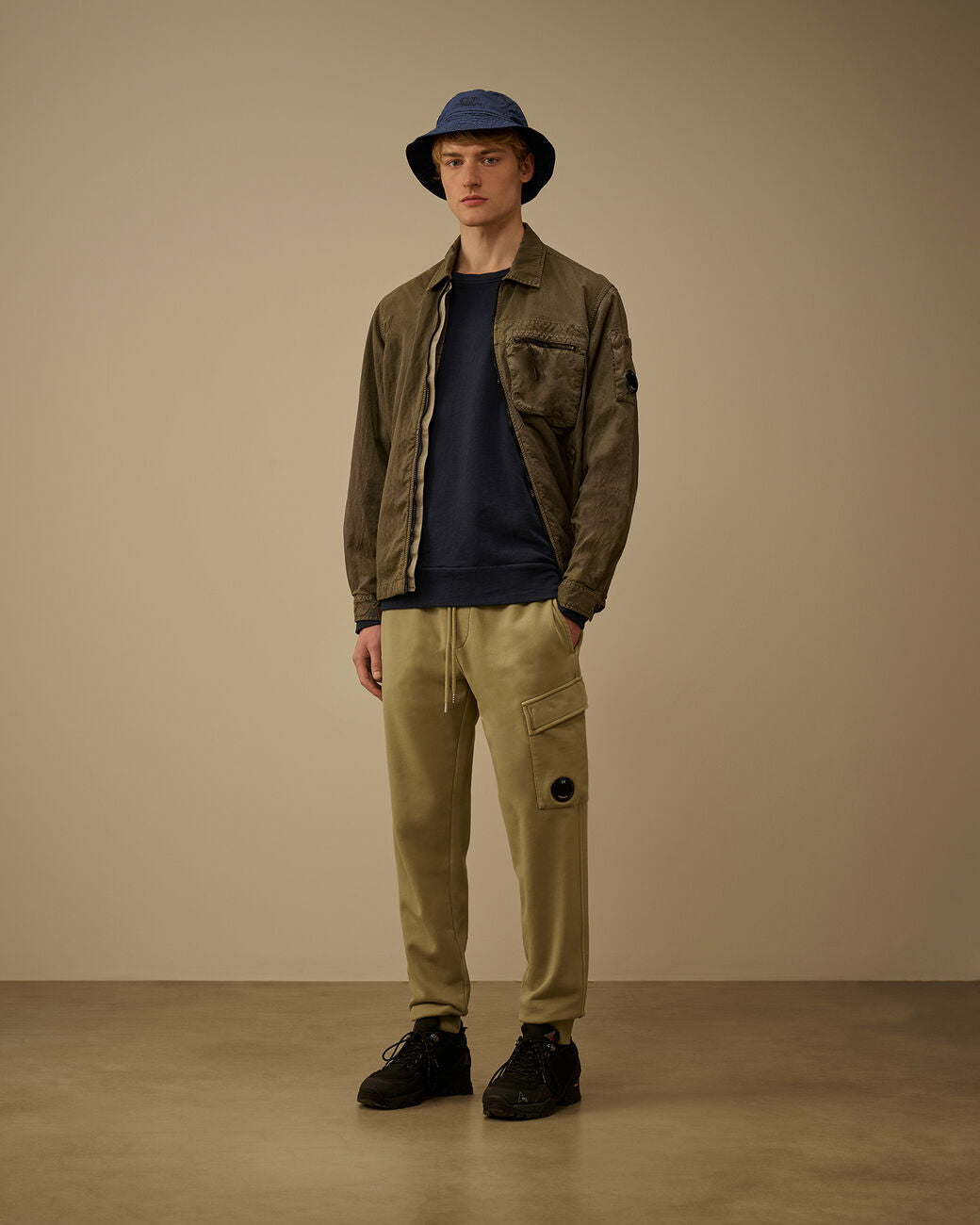 C.P. Company Malfilè Fleece Lens Crewneck - Blauw-100% katoen-HEREN TRUIEN & VESTEN-Blauw