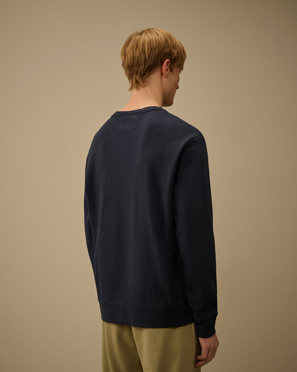 C.P. Company Malfilè Fleece Lens Crewneck - Blauw-100% katoen-HEREN TRUIEN & VESTEN-Blauw