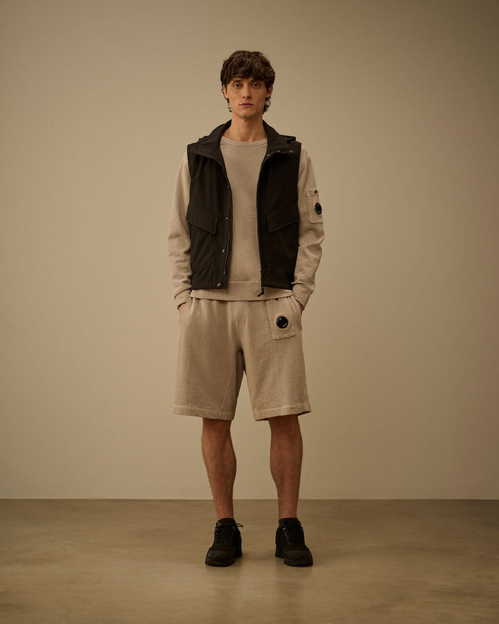 C.P. Company Malfilè Fleece Lens Crewneck - Grijs-100% katoen-HEREN TRUIEN & VESTEN-Grijs