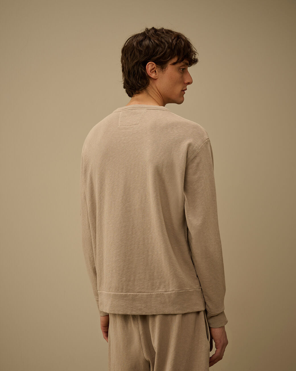 C.P. Company Malfilè Fleece Lens Crewneck - Grijs-100% katoen-HEREN TRUIEN & VESTEN-Grijs